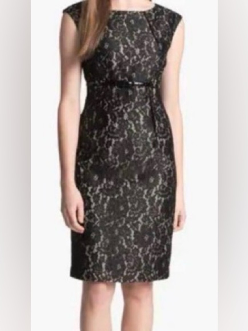 CALVIN KLEIN BLACK Lace Sheath Dress - Elegant Dress